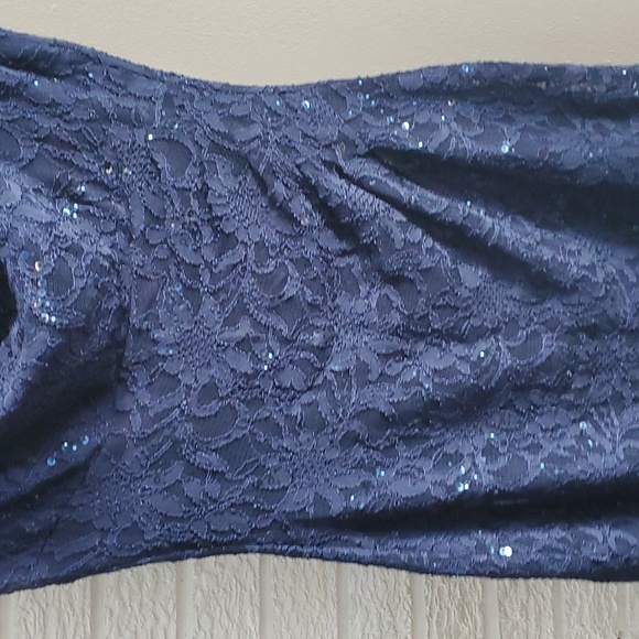 Women's Ralph Lauren Navy Blue Midi Dress Size 4 Fits size M - Picture 4 of 13